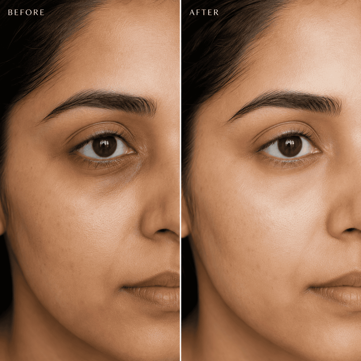 Before and after — Puffiness