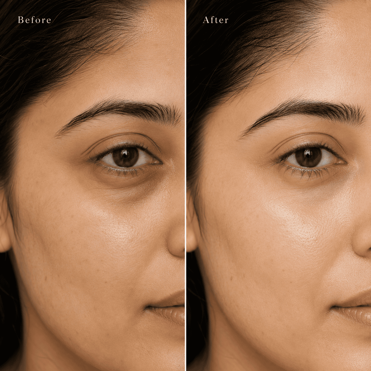 Before and after — Dark circles